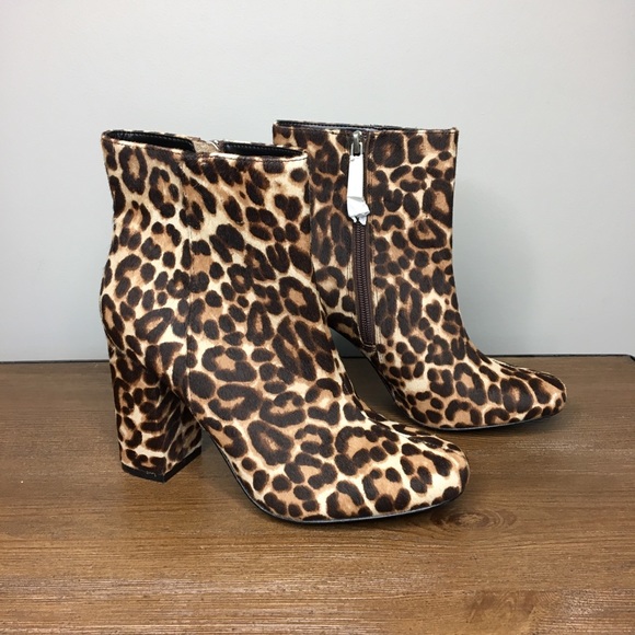 charles david leopard booties